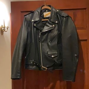 Schott Black leather jacket size 42
